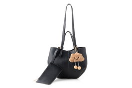 Lucky Bees Bolsa de Hombro 1274 Negro en CUERO DE POLIVINILO Elegante para Mujer